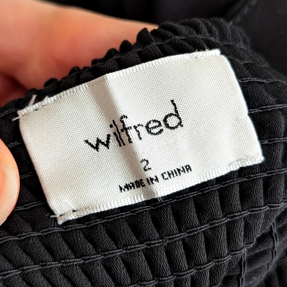 WILFRED Novella Dress Long Sleeve Mini Black 2 Aritzia - Picture 13 of 15